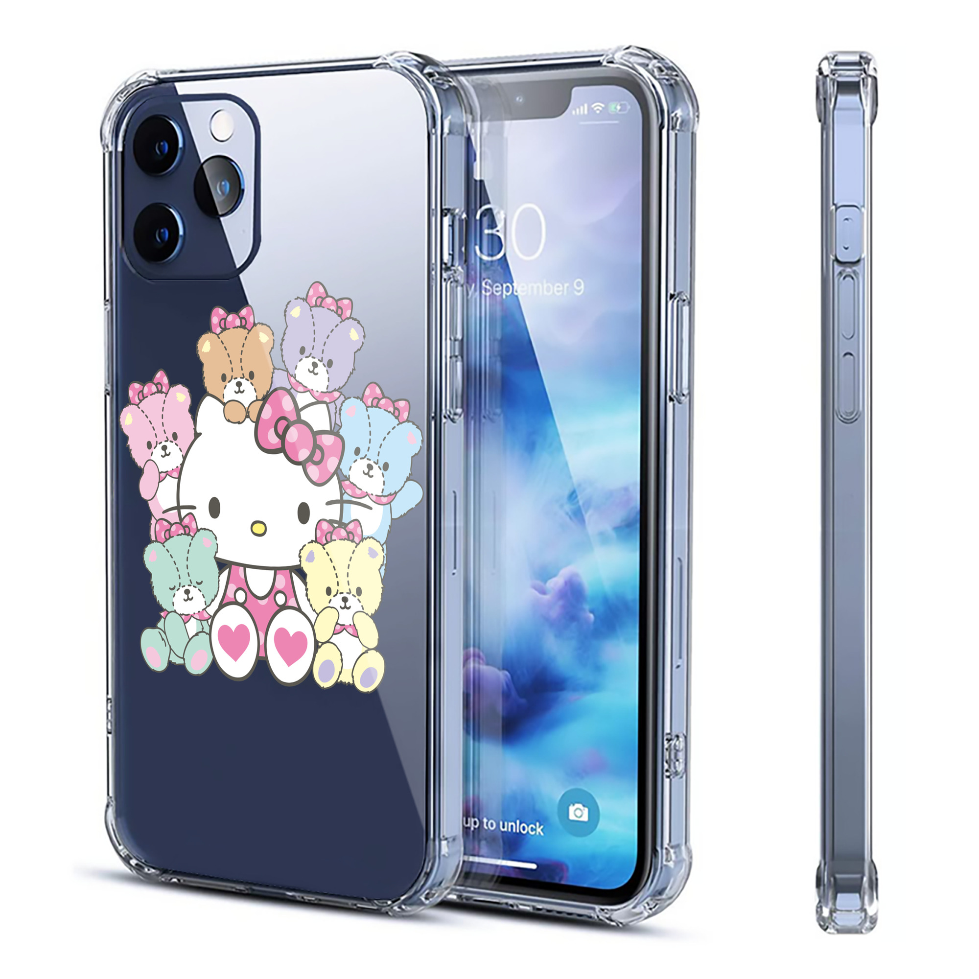 （画像用） Hello Kitty ハローキティ 【iPhone 12シリーズ対応】透明スマホケース（クリアソフトケース）
